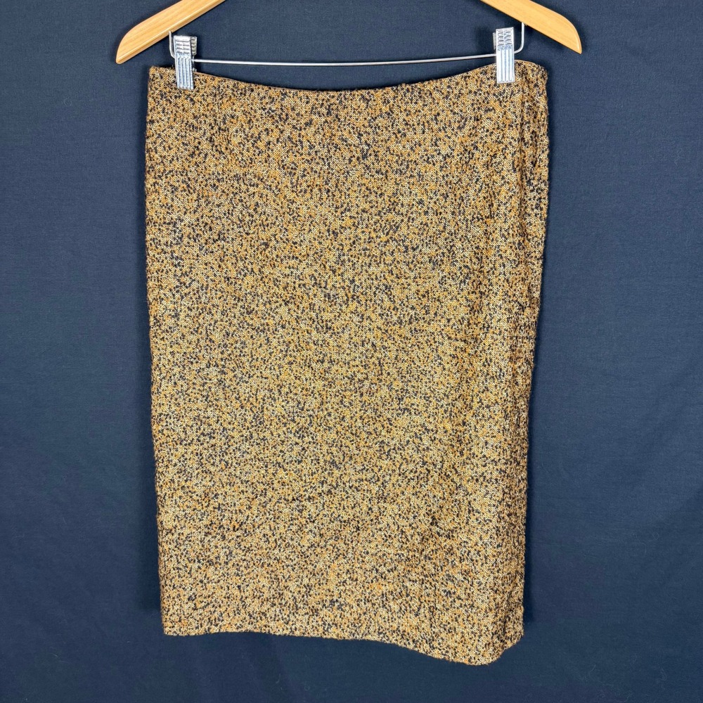 Vintage Linda Allard Ellen Tracy Brown Tweed Boucle Pencil Skirt Sz 14
